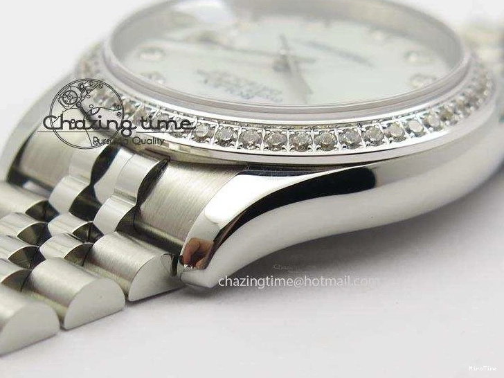 MiroTime 0216 DateJust 116234 BP Best Edition SS White MOP Dial Diamond Markers On SS Bracelet A2824 V ModernLook 3943